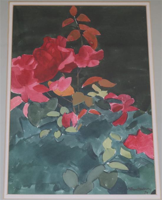 Arthur Hackney RWS, RE, ARCA, watercolour, flower study, signed, 36 x 25cm